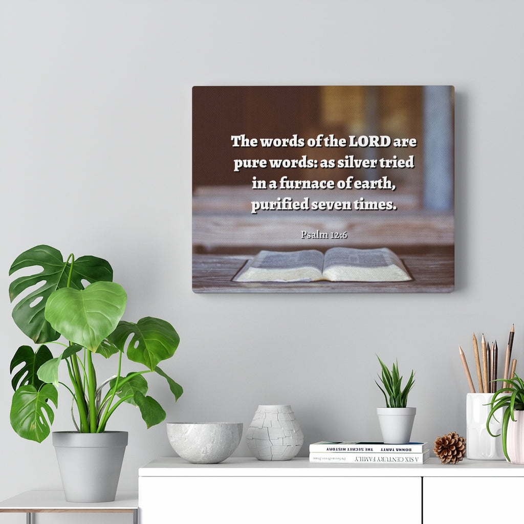Scripture Walls Pure Words Psalm 12:6 Bible Verse Canvas Christian Wall Art Ready to Hang Unframed-Express Your Love Gifts