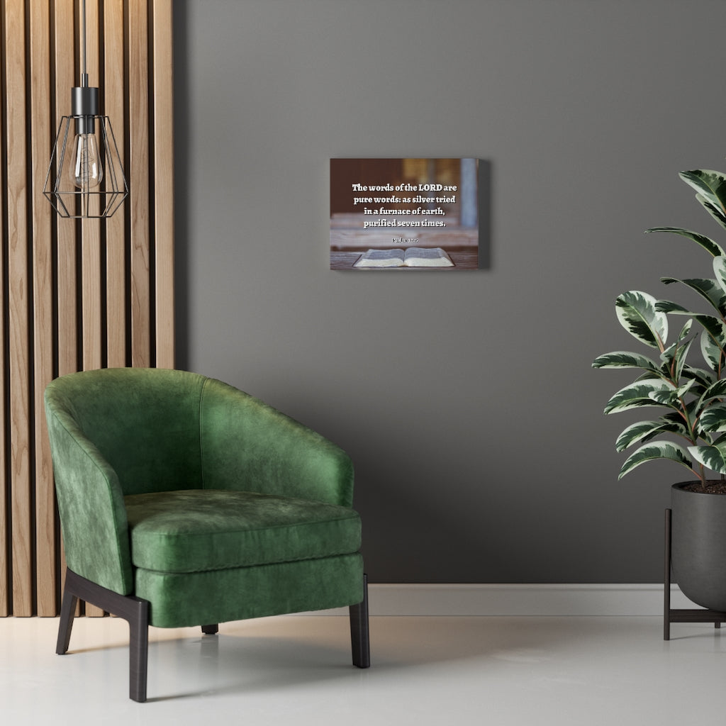 Scripture Walls Pure Words Psalm 12:6 Bible Verse Canvas Christian Wall Art Ready to Hang Unframed-Express Your Love Gifts