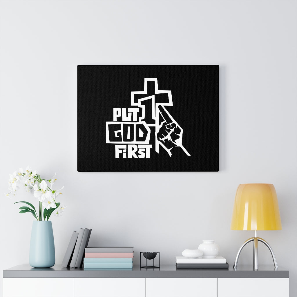 Scripture Walls Put God First Cross 1 Bible Verse Canvas Christian Wall Art Ready to Hang Unframed-Express Your Love Gifts