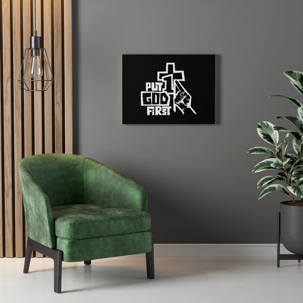 Scripture Walls Put God First Cross 1 Bible Verse Canvas Christian Wall Art Ready to Hang Unframed-Express Your Love Gifts