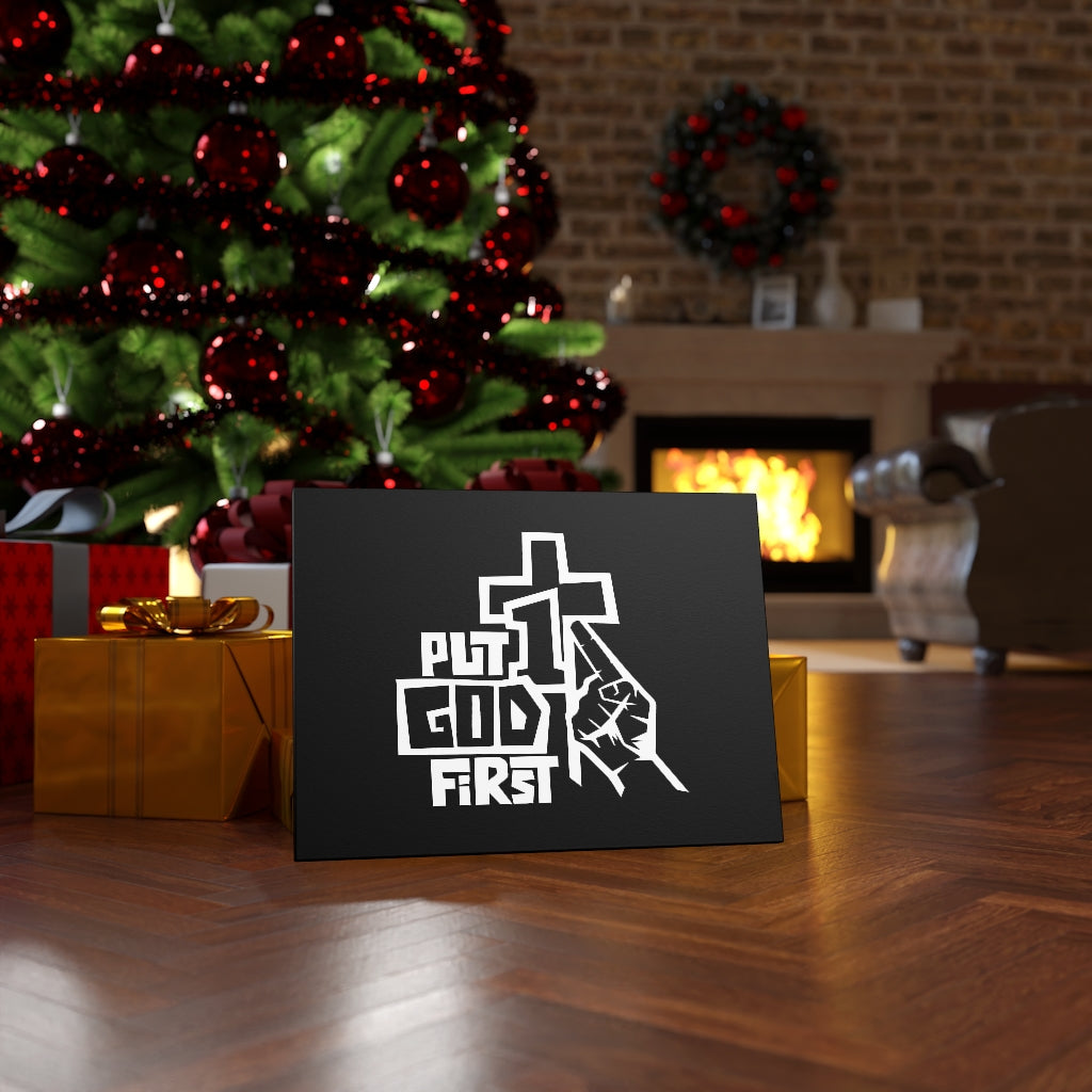 Scripture Walls Put God First Cross 1 Bible Verse Canvas Christian Wall Art Ready to Hang Unframed-Express Your Love Gifts