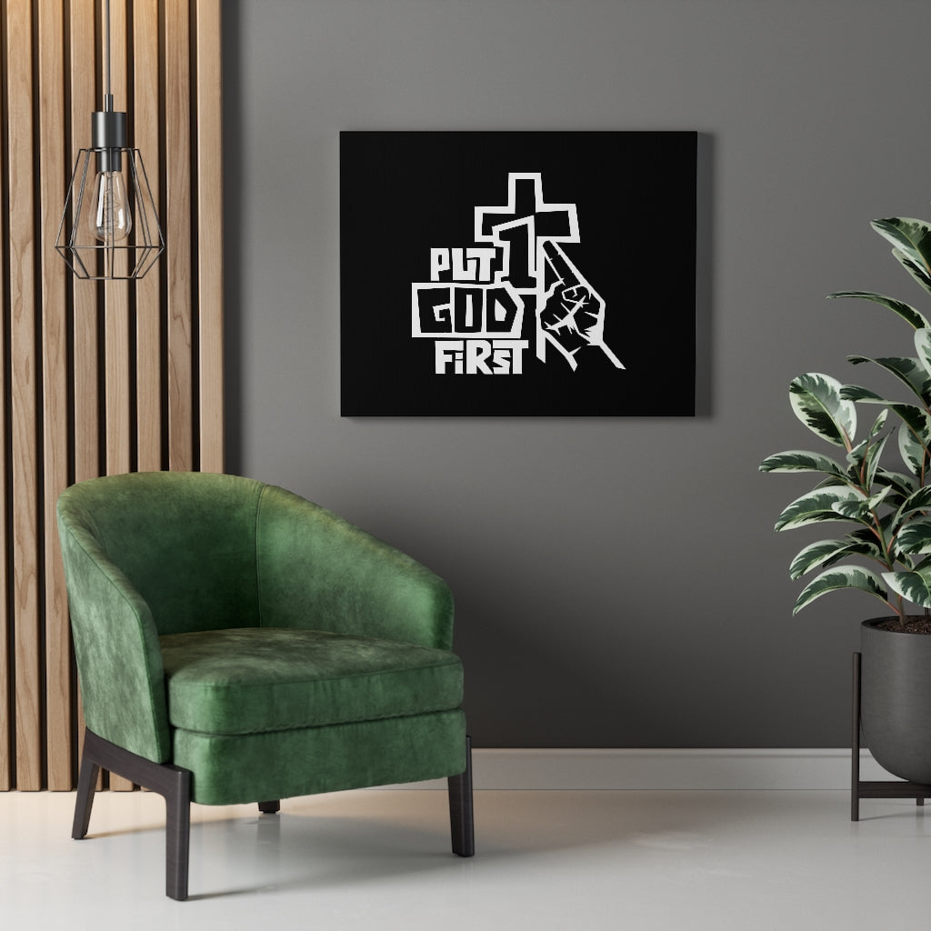 Scripture Walls Put God First Cross 1 Bible Verse Canvas Christian Wall Art Ready to Hang Unframed-Express Your Love Gifts