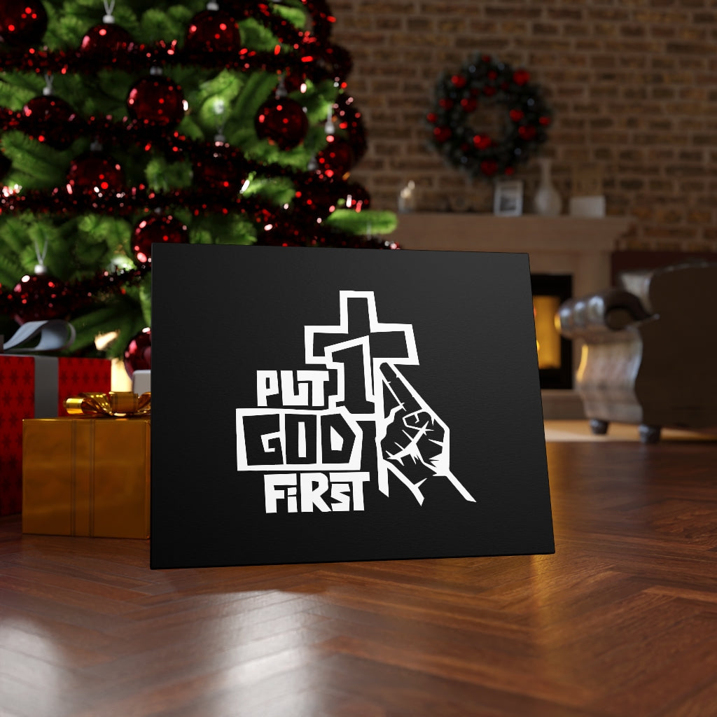 Scripture Walls Put God First Cross 1 Bible Verse Canvas Christian Wall Art Ready to Hang Unframed-Express Your Love Gifts