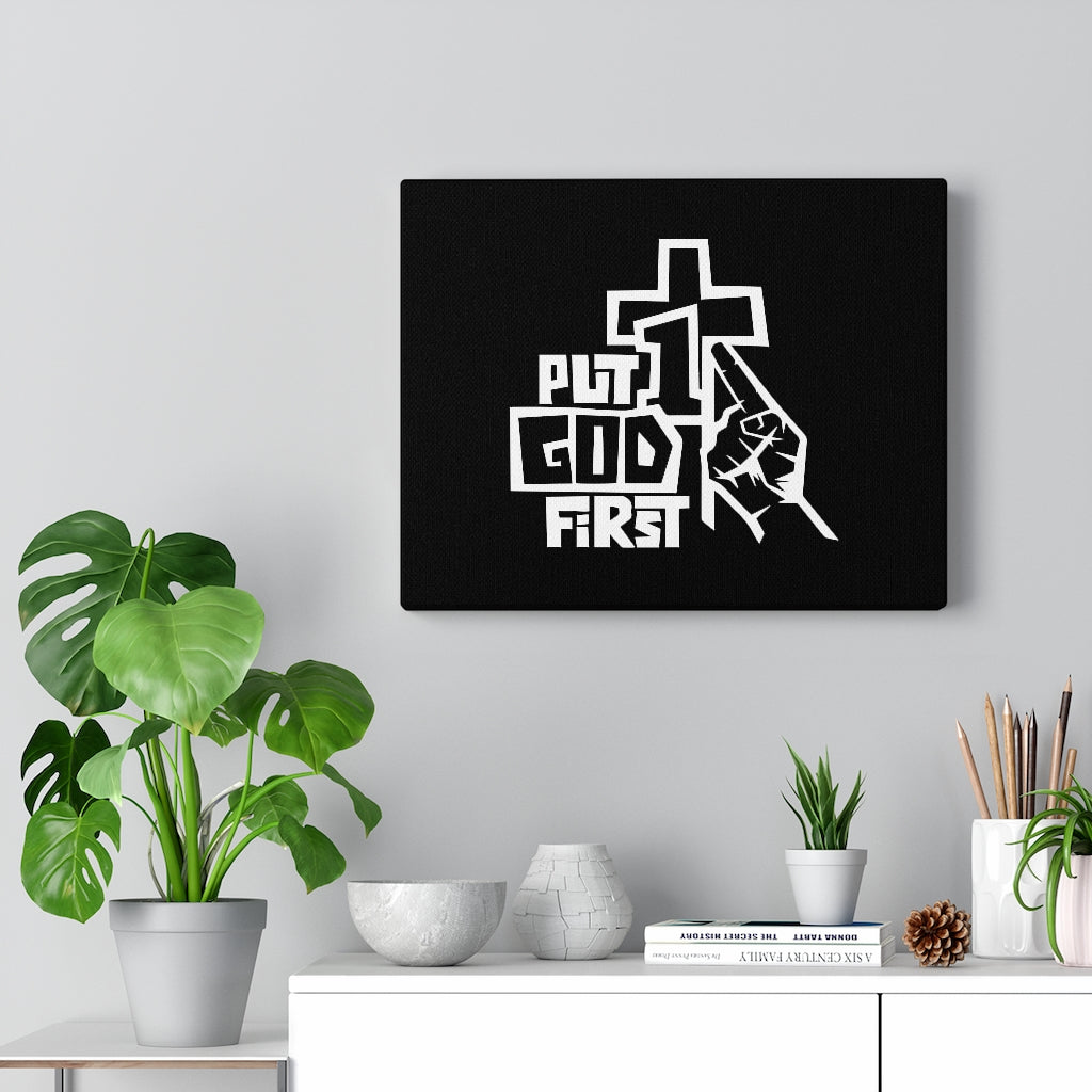 Scripture Walls Put God First Cross 1 Bible Verse Canvas Christian Wall Art Ready to Hang Unframed-Express Your Love Gifts