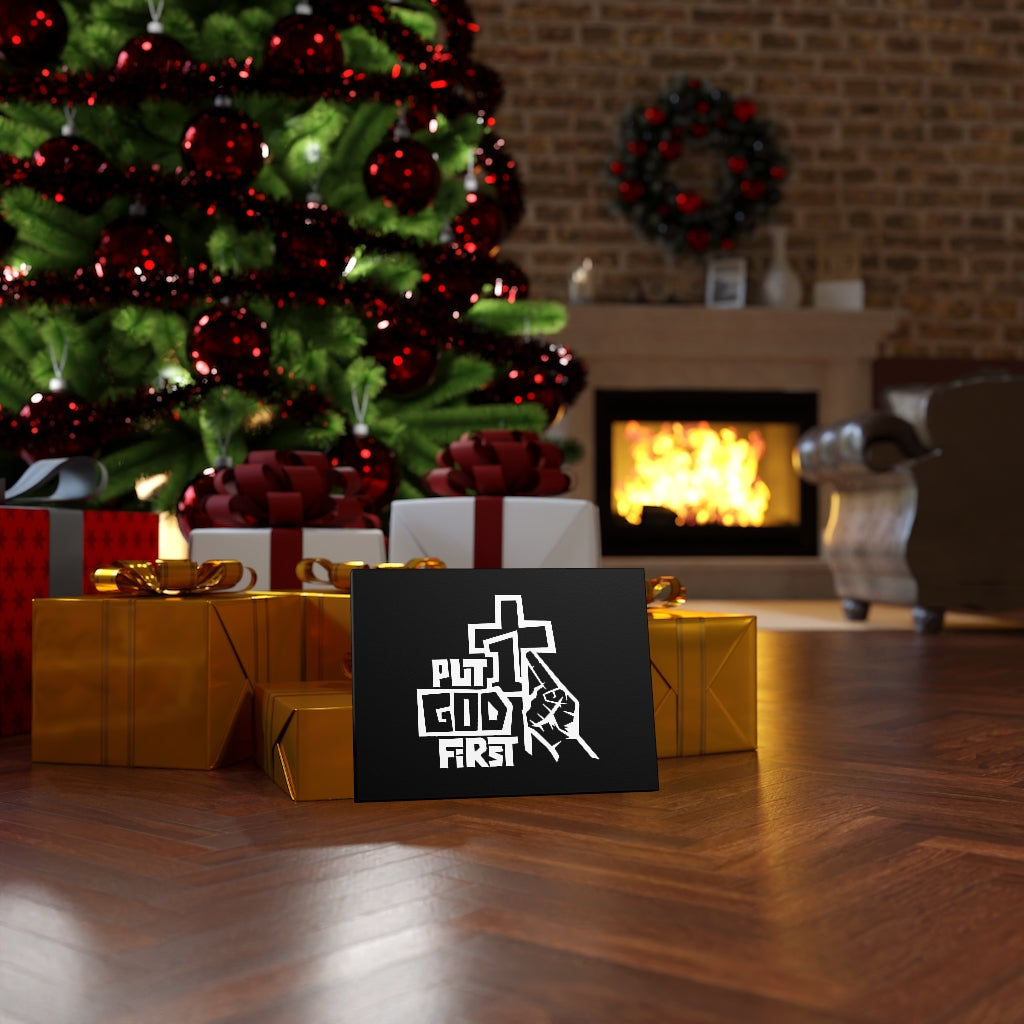 Scripture Walls Put God First Cross 1 Bible Verse Canvas Christian Wall Art Ready to Hang Unframed-Express Your Love Gifts