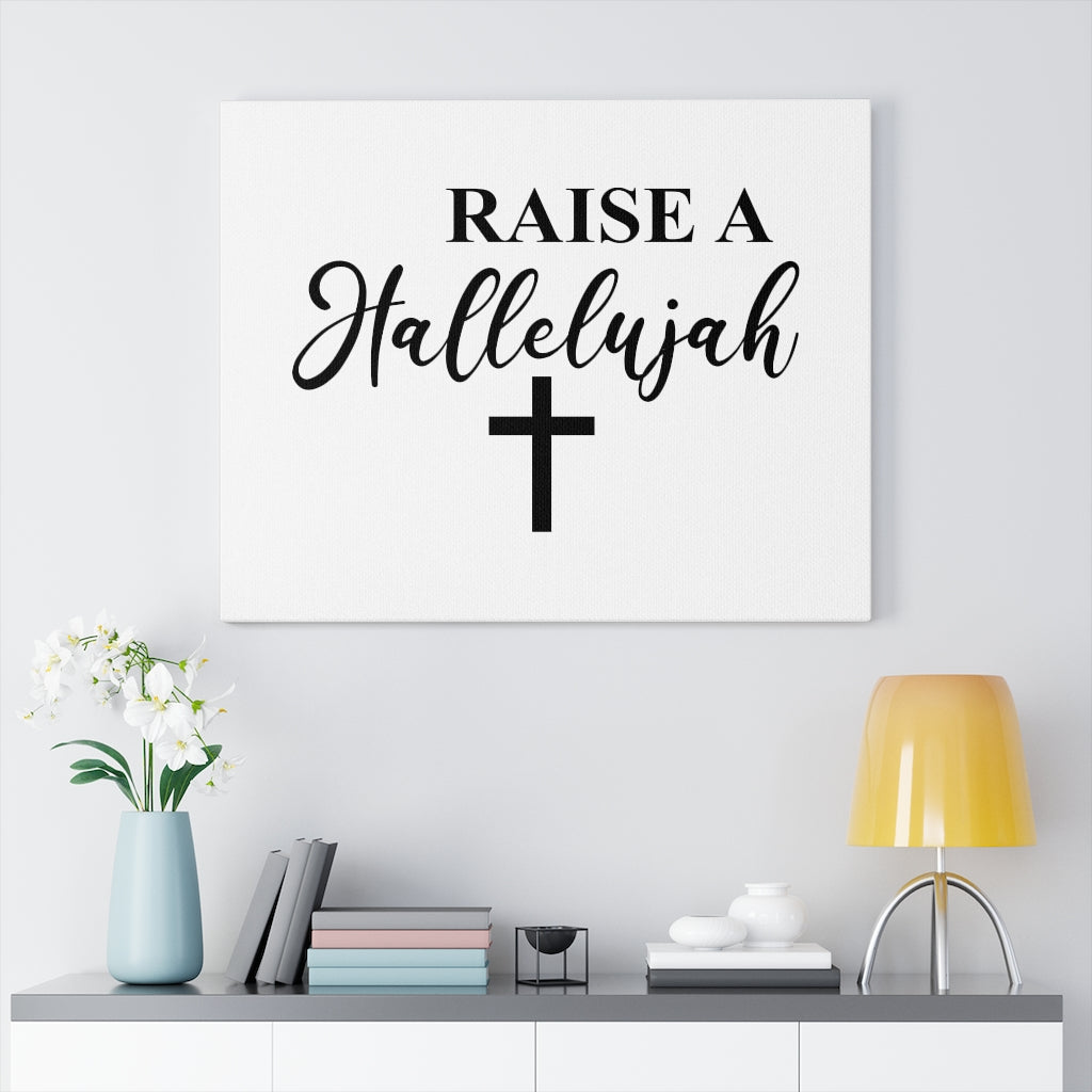 Scripture Walls Raise A Hallelujah Cross Bible Verse Canvas Christian Wall Art Ready to Hang Unframed-Express Your Love Gifts