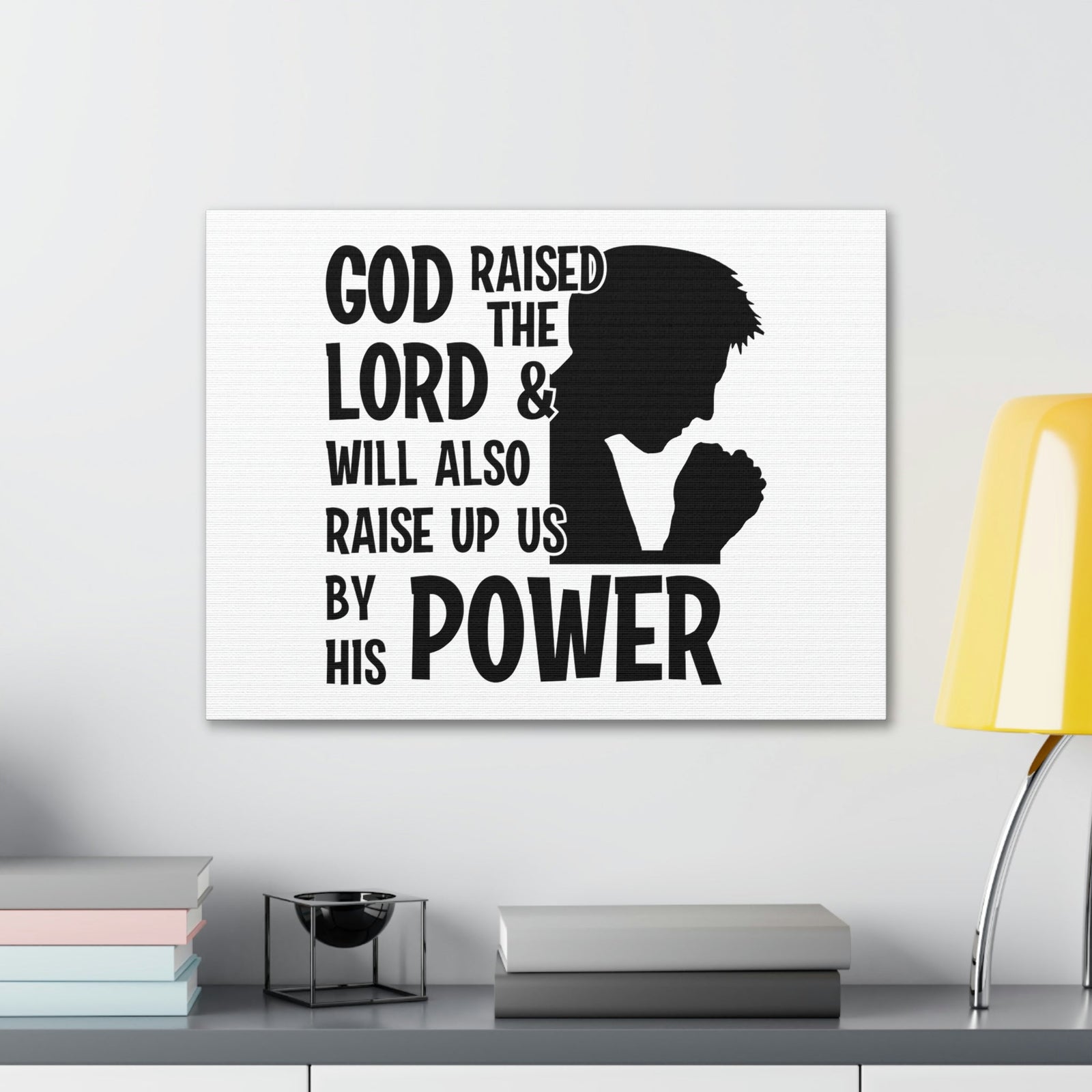 Scripture Walls Raise Us Up By His Power 1 Corinthians 6:14 Christian Wall Art Bible Verse Print Ready to Hang Unframed-Express Your Love Gifts