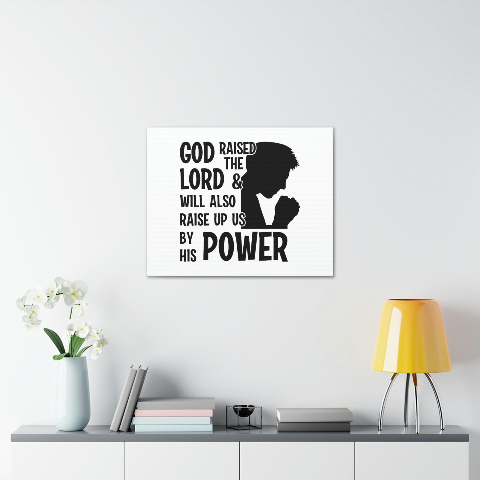 Scripture Walls Raise Us Up By His Power 1 Corinthians 6:14 Christian Wall Art Bible Verse Print Ready to Hang Unframed-Express Your Love Gifts