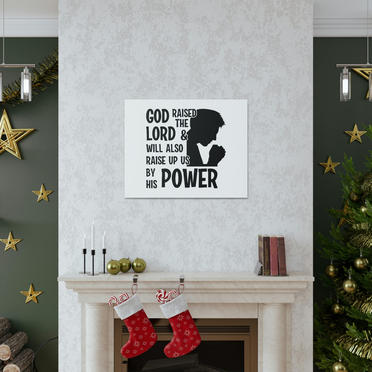 Scripture Walls Raise Us Up By His Power 1 Corinthians 6:14 Christian Wall Art Bible Verse Print Ready to Hang Unframed-Express Your Love Gifts