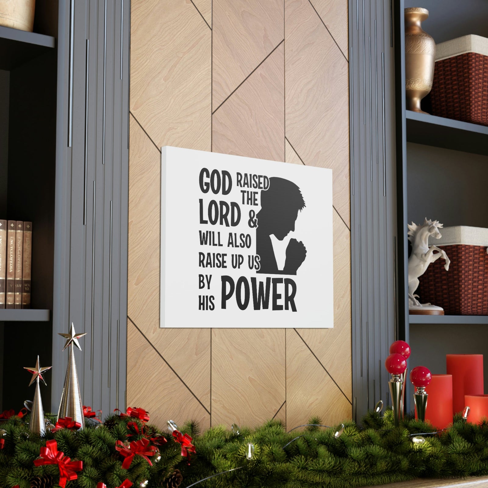Scripture Walls Raise Us Up By His Power 1 Corinthians 6:14 Christian Wall Art Bible Verse Print Ready to Hang Unframed-Express Your Love Gifts