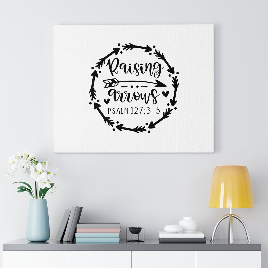 Scripture Walls Raising Arrows Heart Psalm 127:3-5 Bible Verse Canvas Christian Wall Art Ready to Hang Unframed-Express Your Love Gifts
