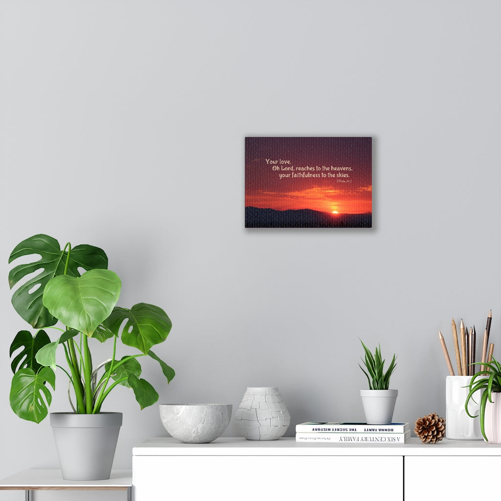 Scripture Walls Reaches To The Heavens Psalm 36:5 Bible Verse Canvas Christian Wall Art Ready to Hang Unframed-Express Your Love Gifts