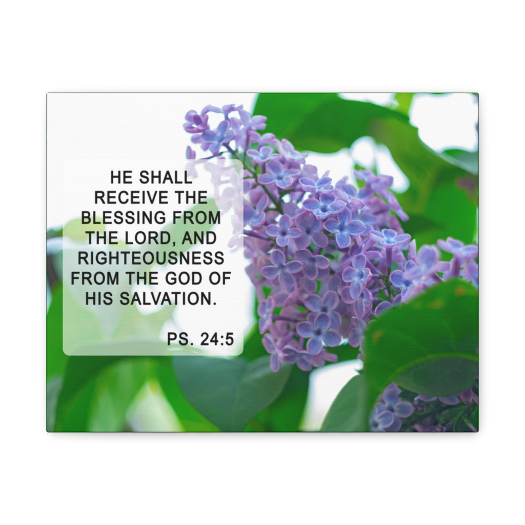 Scripture Walls Receive The Blessing Psalm 24:5 Bible Verse Canvas Christian Wall Art Ready to Hang Unframed-Express Your Love Gifts
