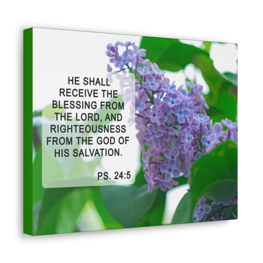 Scripture Walls Receive The Blessing Psalm 24:5 Bible Verse Canvas Christian Wall Art Ready to Hang Unframed-Express Your Love Gifts