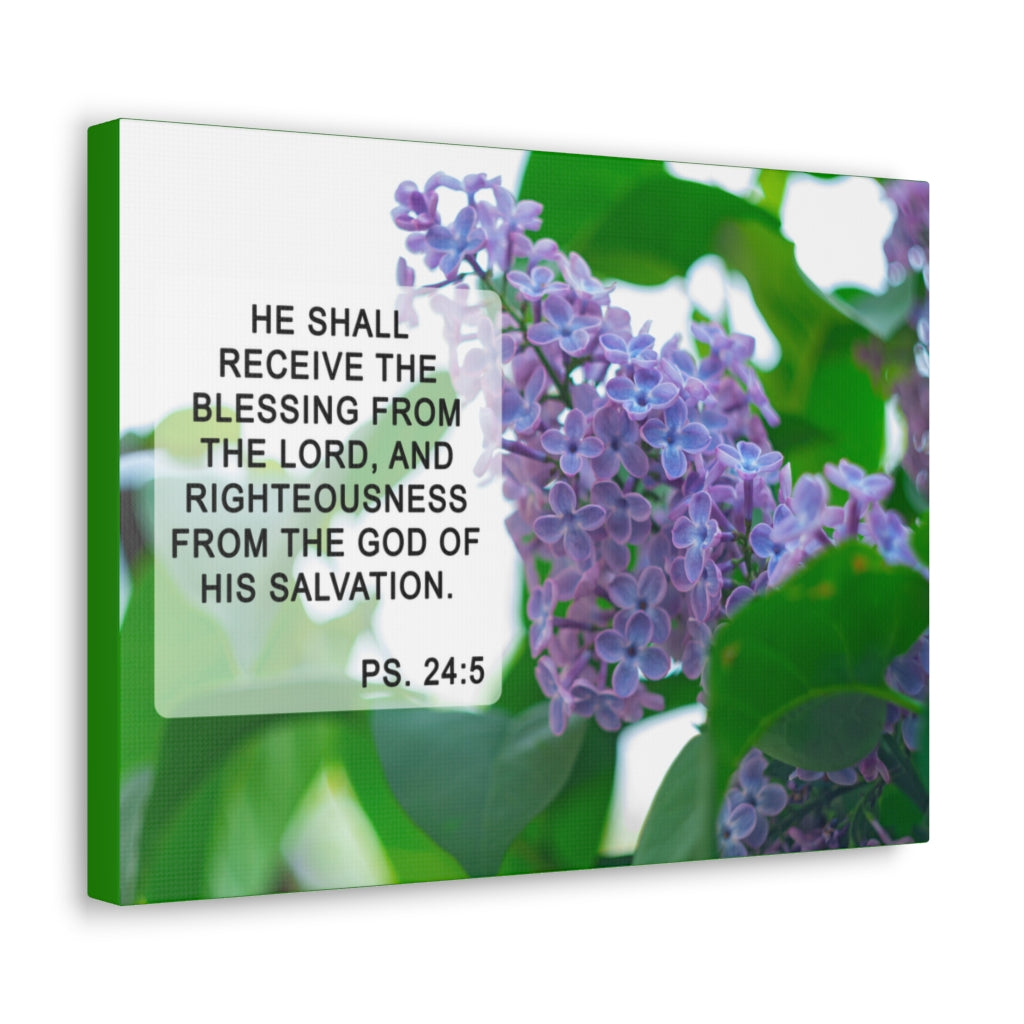 Scripture Walls Receive The Blessing Psalm 24:5 Bible Verse Canvas Christian Wall Art Ready to Hang Unframed-Express Your Love Gifts