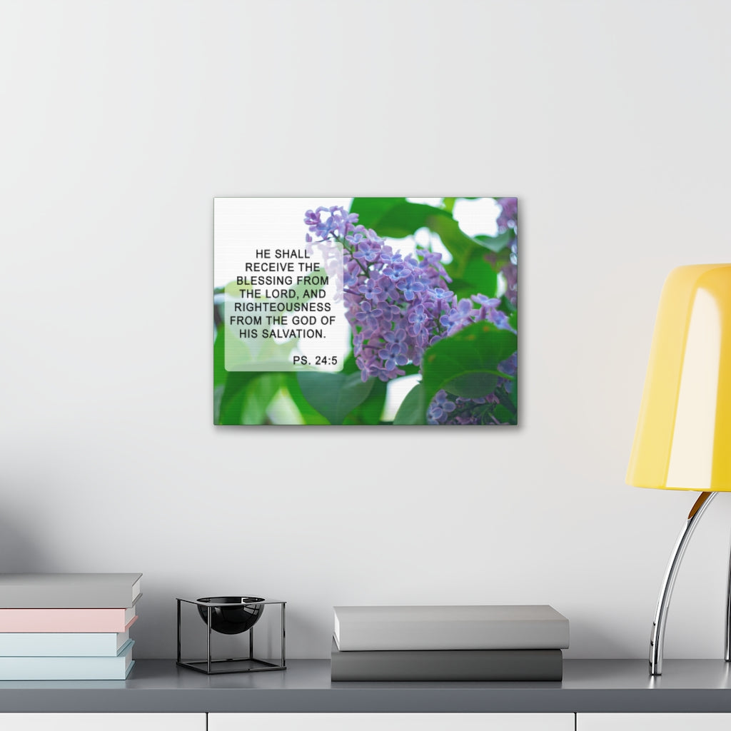 Scripture Walls Receive The Blessing Psalm 24:5 Bible Verse Canvas Christian Wall Art Ready to Hang Unframed-Express Your Love Gifts