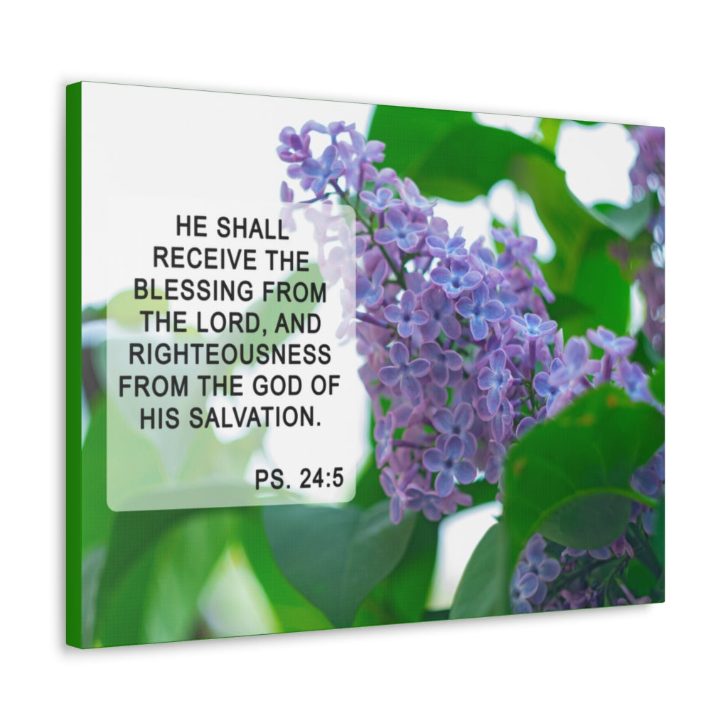 Scripture Walls Receive The Blessing Psalm 24:5 Bible Verse Canvas Christian Wall Art Ready to Hang Unframed-Express Your Love Gifts