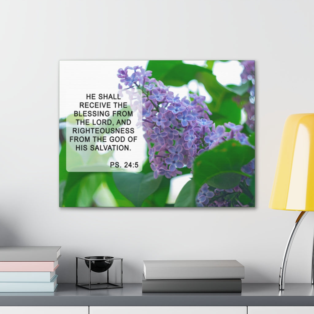 Scripture Walls Receive The Blessing Psalm 24:5 Bible Verse Canvas Christian Wall Art Ready to Hang Unframed-Express Your Love Gifts