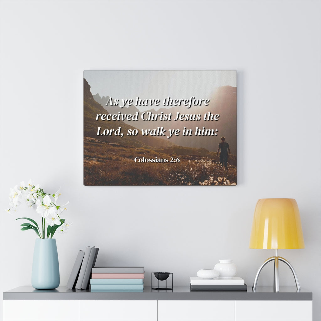 Scripture Walls Received Colossians 2:6 Bible Verse Canvas Christian Wall Art Ready to Hang Unframed-Express Your Love Gifts