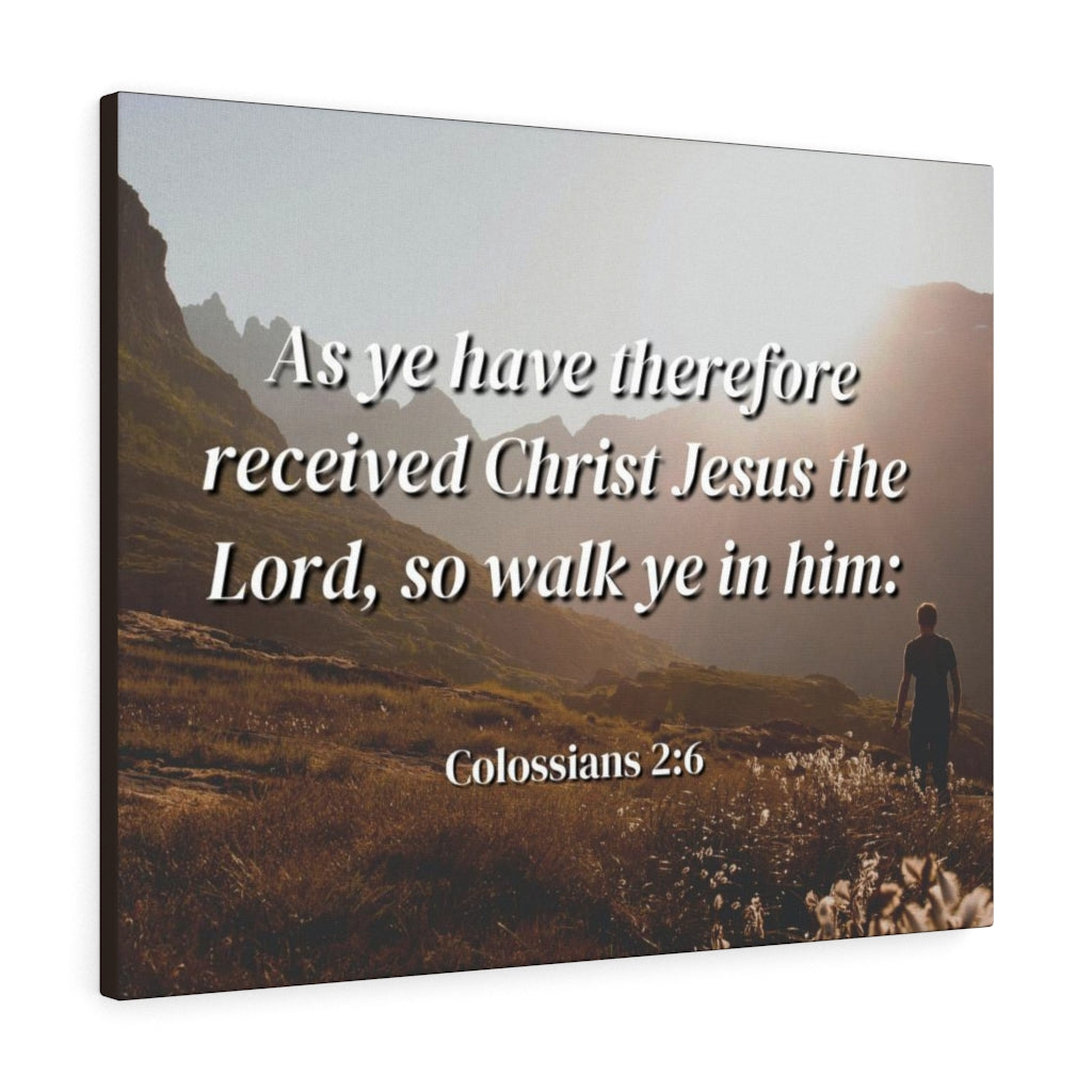 Scripture Walls Received Colossians 2:6 Bible Verse Canvas Christian Wall Art Ready to Hang Unframed-Express Your Love Gifts