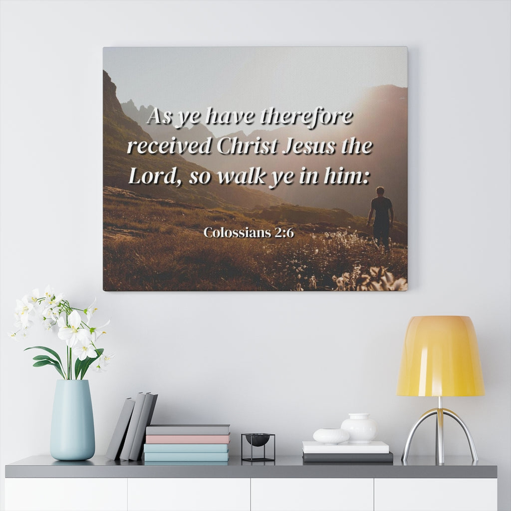 Scripture Walls Received Colossians 2:6 Bible Verse Canvas Christian Wall Art Ready to Hang Unframed-Express Your Love Gifts
