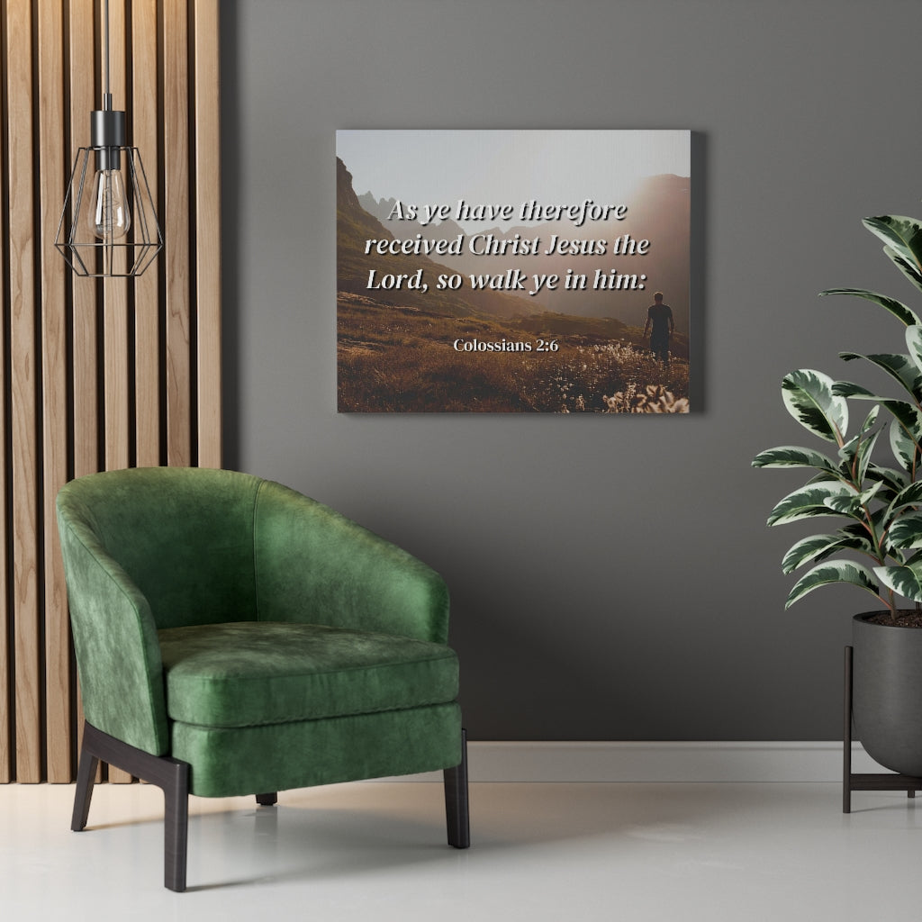 Scripture Walls Received Colossians 2:6 Bible Verse Canvas Christian Wall Art Ready to Hang Unframed-Express Your Love Gifts