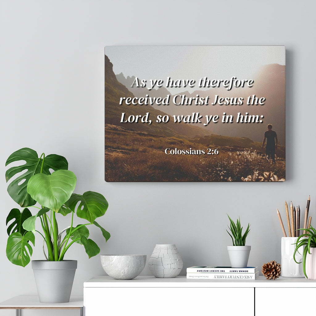 Scripture Walls Received Colossians 2:6 Bible Verse Canvas Christian Wall Art Ready to Hang Unframed-Express Your Love Gifts