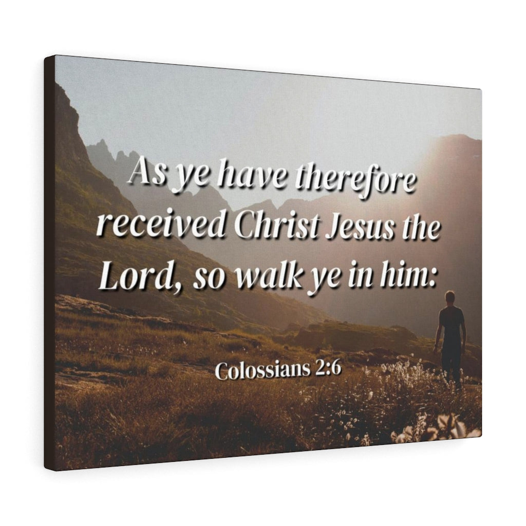 Scripture Walls Received Colossians 2:6 Bible Verse Canvas Christian Wall Art Ready to Hang Unframed-Express Your Love Gifts
