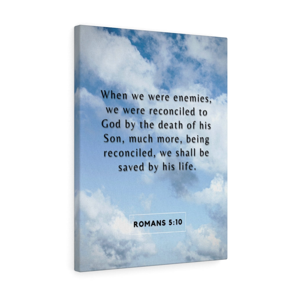 Scripture Walls Reconciled To God Romans 5:10 Bible Verse Canvas Christian Wall Art Ready to Hang Unframed-Express Your Love Gifts