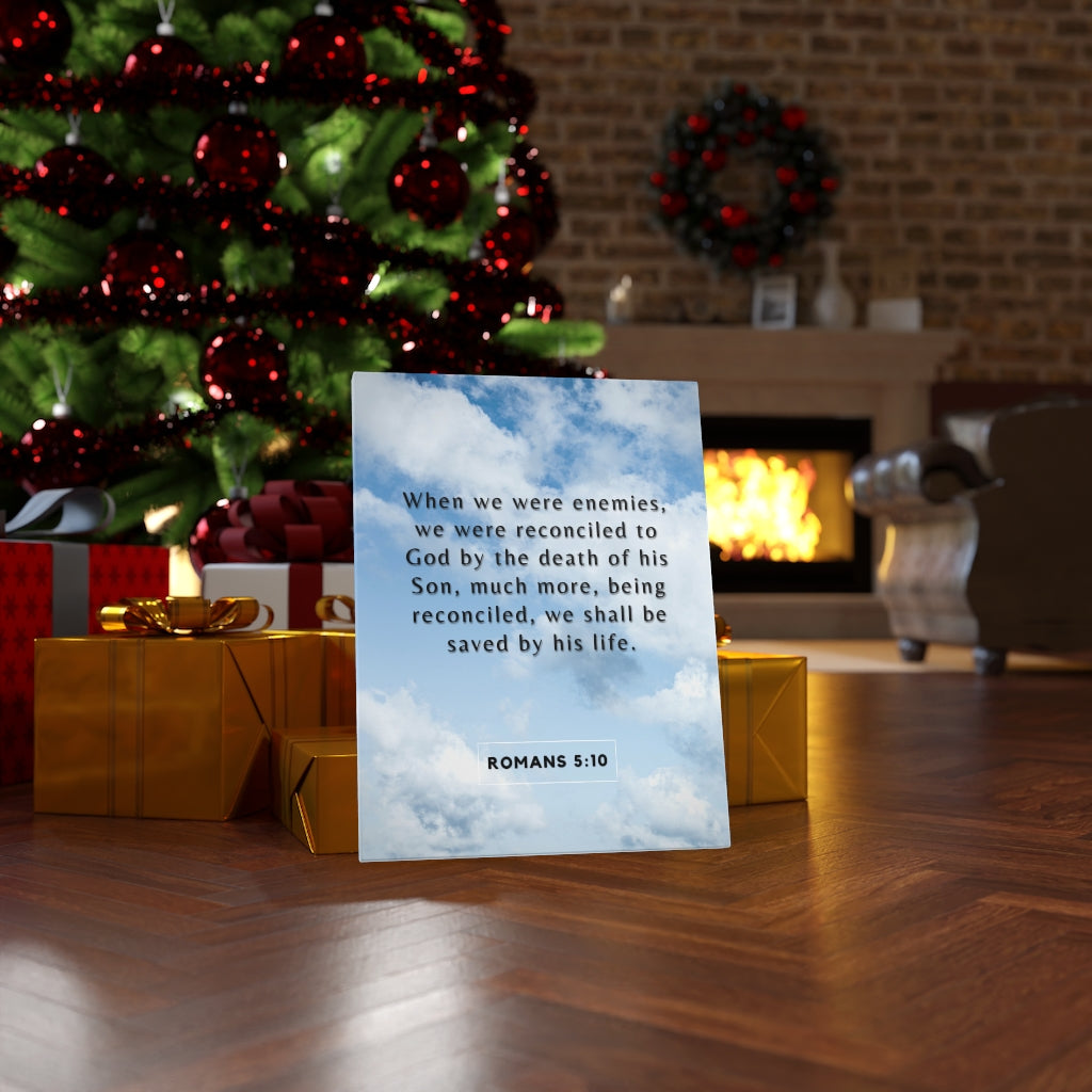Scripture Walls Reconciled To God Romans 5:10 Bible Verse Canvas Christian Wall Art Ready to Hang Unframed-Express Your Love Gifts