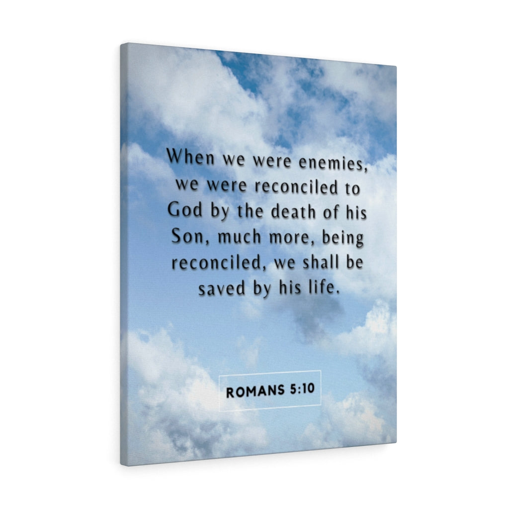 Scripture Walls Reconciled To God Romans 5:10 Bible Verse Canvas Christian Wall Art Ready to Hang Unframed-Express Your Love Gifts