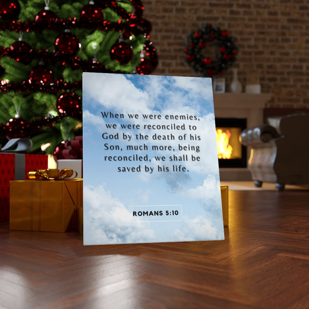 Scripture Walls Reconciled To God Romans 5:10 Bible Verse Canvas Christian Wall Art Ready to Hang Unframed-Express Your Love Gifts