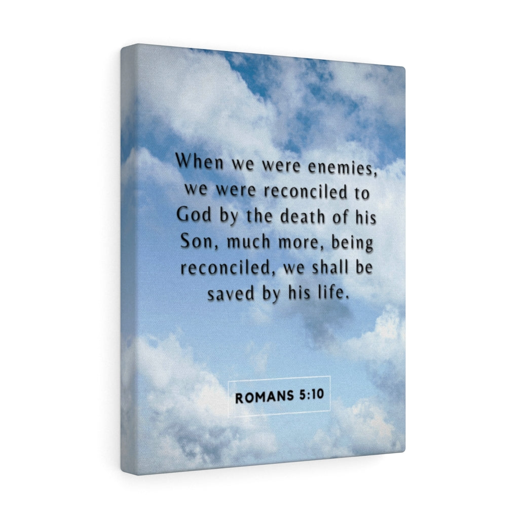 Scripture Walls Reconciled To God Romans 5:10 Bible Verse Canvas Christian Wall Art Ready to Hang Unframed-Express Your Love Gifts