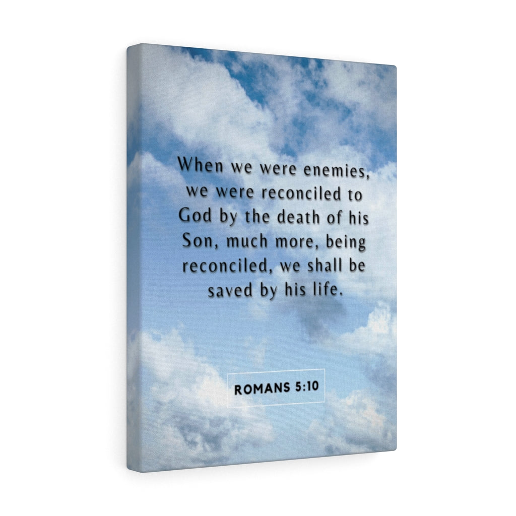 Scripture Walls Reconciled To God Romans 5:10 Bible Verse Canvas Christian Wall Art Ready to Hang Unframed-Express Your Love Gifts