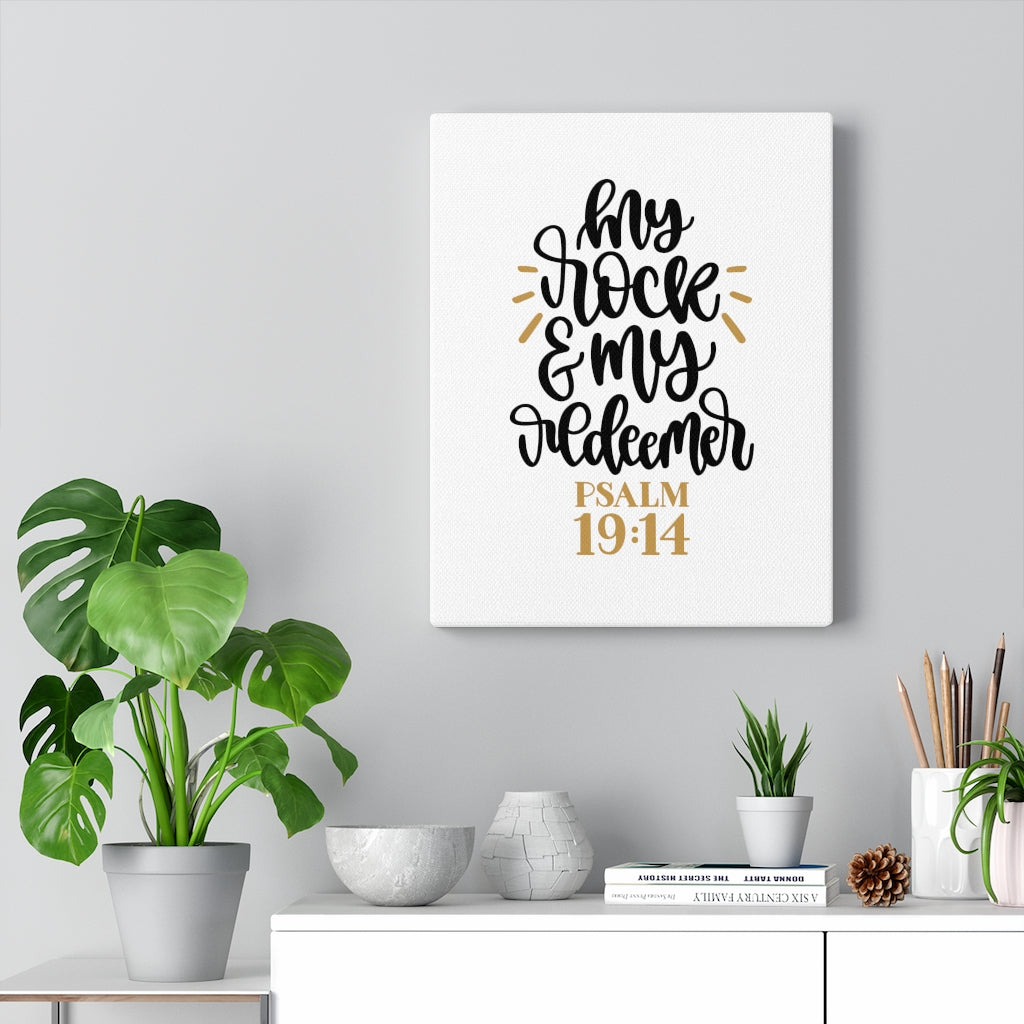 Scripture Walls Redeemed Psalm 19:14 Bible Verse Canvas Christian Wall Art Ready to Hang Unframed-Express Your Love Gifts