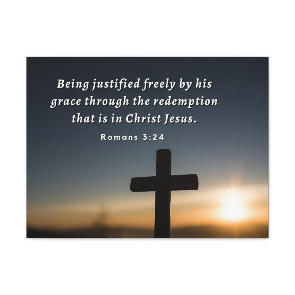 Scripture Walls Redeemed Romans 3:24 Bible Verse Canvas Christian Wall Art Ready to Hang Unframed-Express Your Love Gifts
