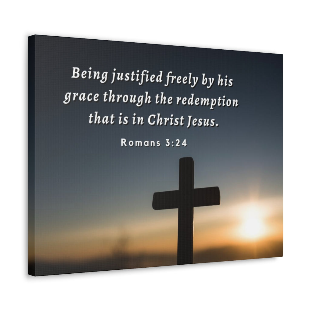 Scripture Walls Redeemed Romans 3:24 Bible Verse Canvas Christian Wall Art Ready to Hang Unframed-Express Your Love Gifts