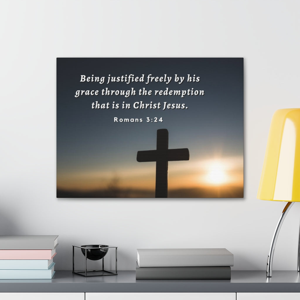 Scripture Walls Redeemed Romans 3:24 Bible Verse Canvas Christian Wall Art Ready to Hang Unframed-Express Your Love Gifts