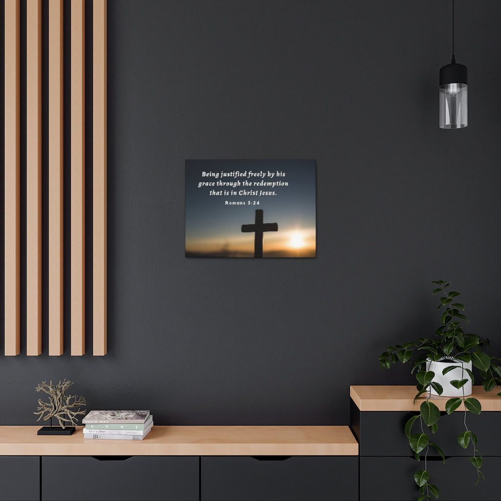 Scripture Walls Redeemed Romans 3:24 Bible Verse Canvas Christian Wall Art Ready to Hang Unframed-Express Your Love Gifts