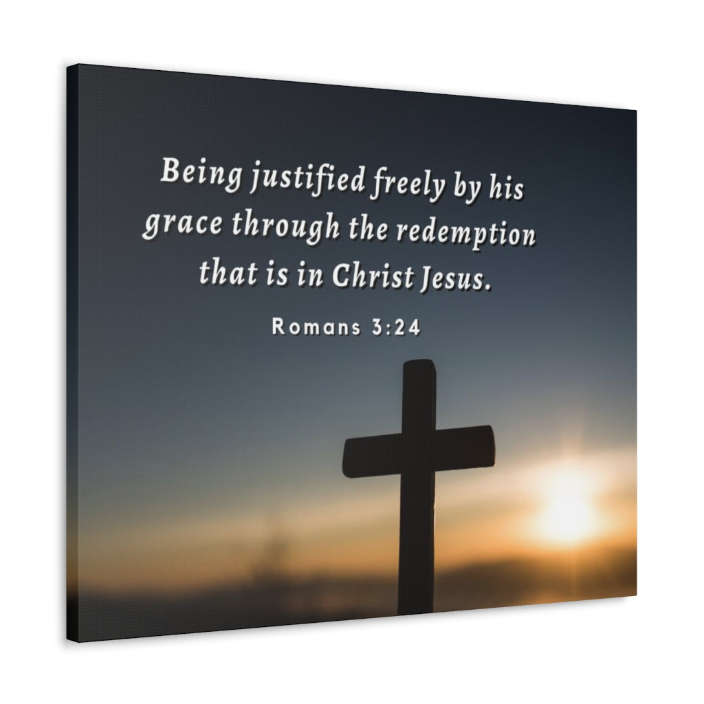 Scripture Walls Redeemed Romans 3:24 Bible Verse Canvas Christian Wall Art Ready to Hang Unframed-Express Your Love Gifts