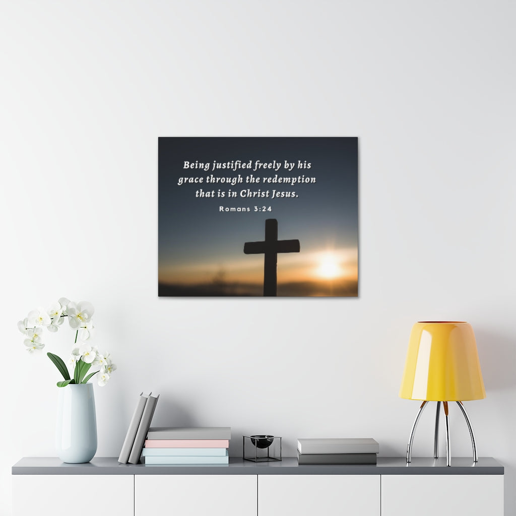 Scripture Walls Redeemed Romans 3:24 Bible Verse Canvas Christian Wall Art Ready to Hang Unframed-Express Your Love Gifts