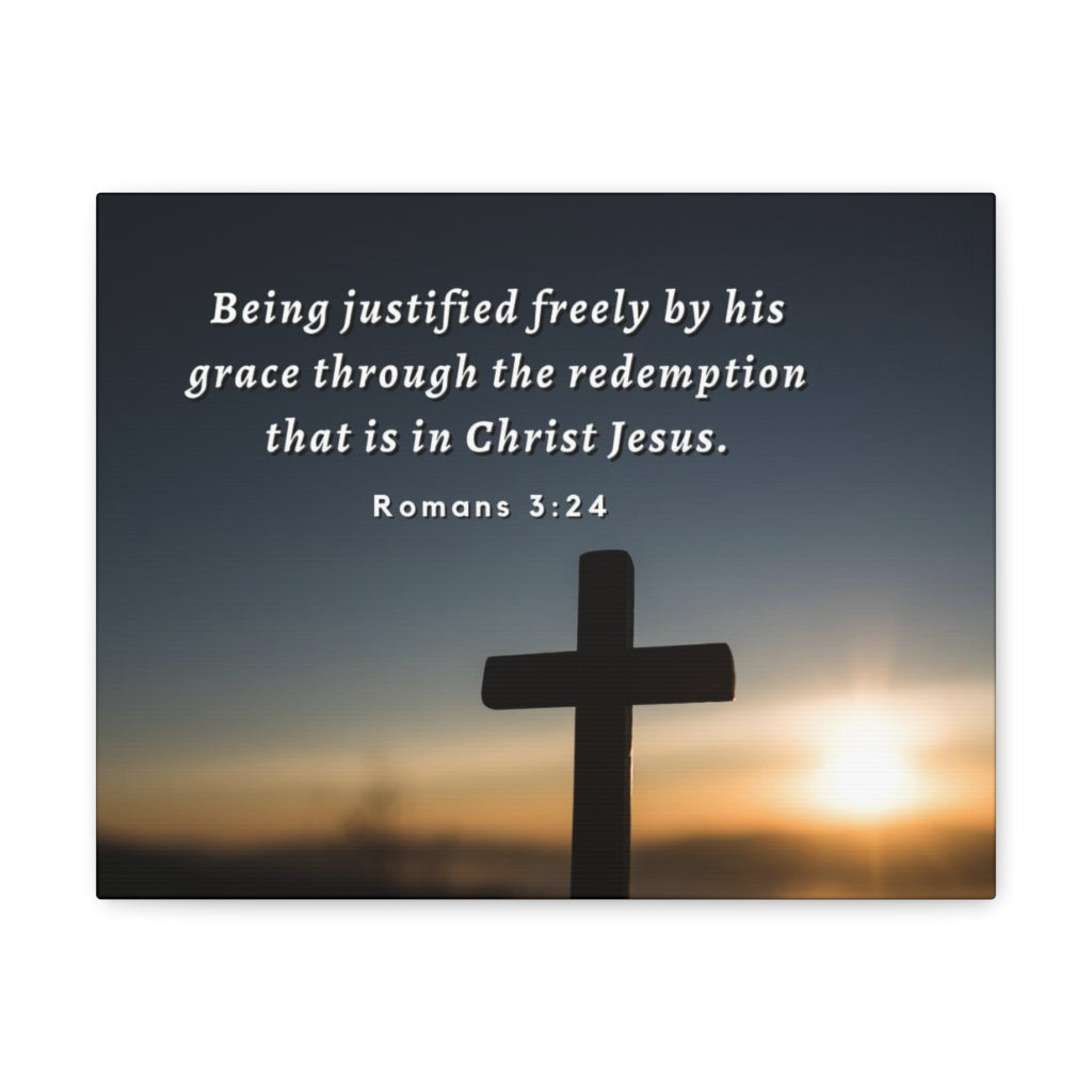 Scripture Walls Redeemed Romans 3:24 Bible Verse Canvas Christian Wall Art Ready to Hang Unframed-Express Your Love Gifts