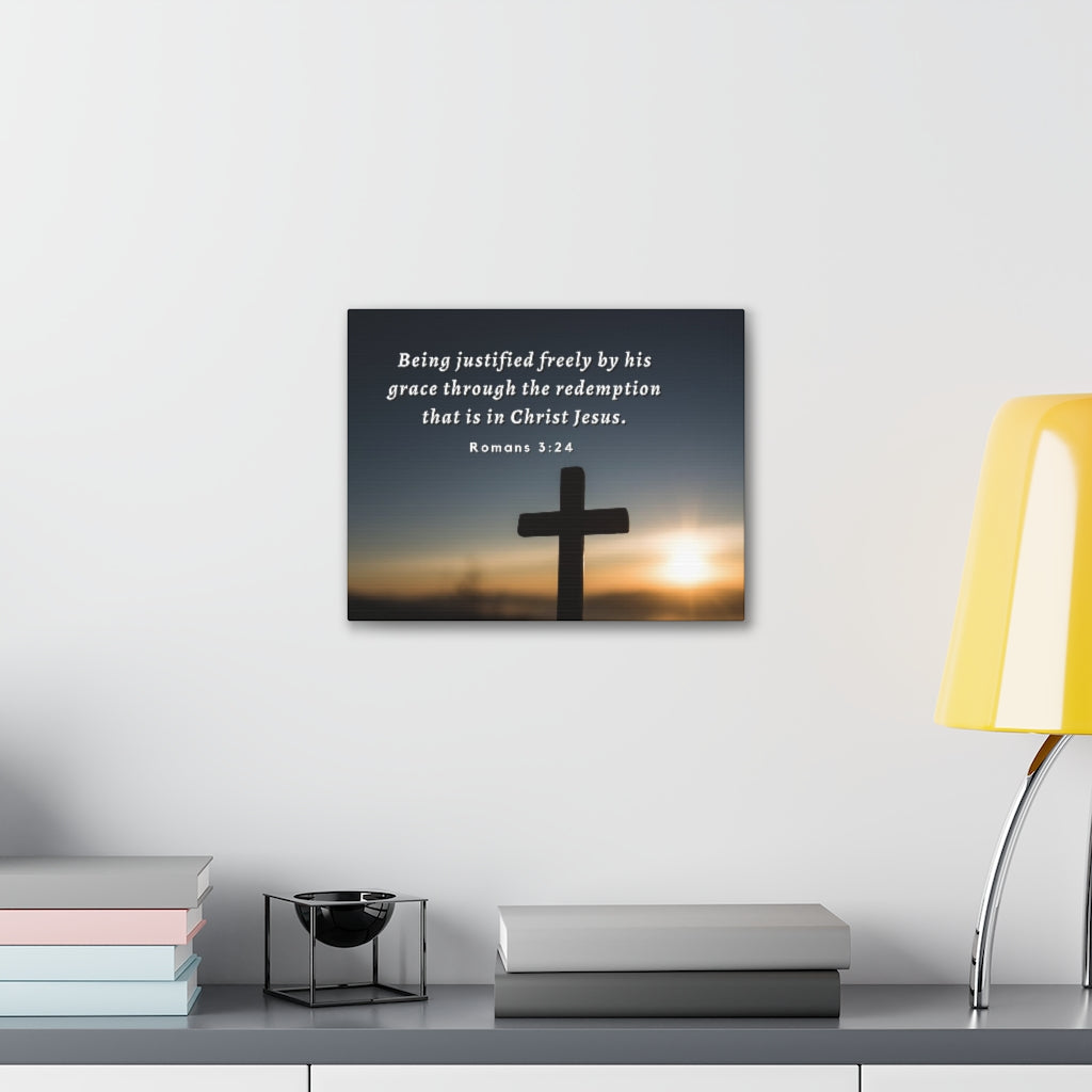 Scripture Walls Redeemed Romans 3:24 Bible Verse Canvas Christian Wall Art Ready to Hang Unframed-Express Your Love Gifts
