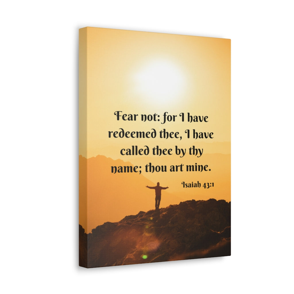 Scripture Walls Redeemed Thee Isaiah 43:1 Bible Verse Canvas Christian Wall Art Ready to Hang Unframed-Express Your Love Gifts