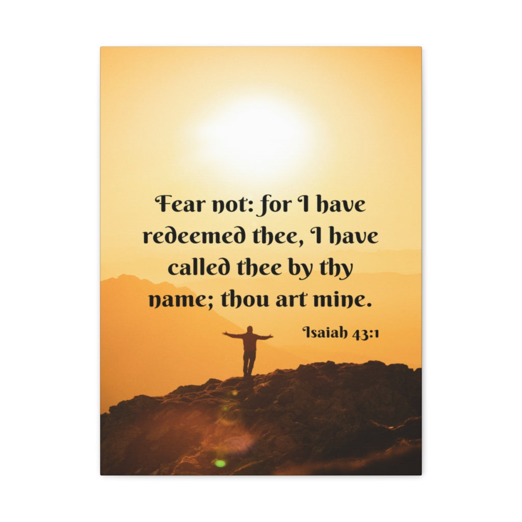 Scripture Walls Redeemed Thee Isaiah 43:1 Bible Verse Canvas Christian Wall Art Ready to Hang Unframed-Express Your Love Gifts