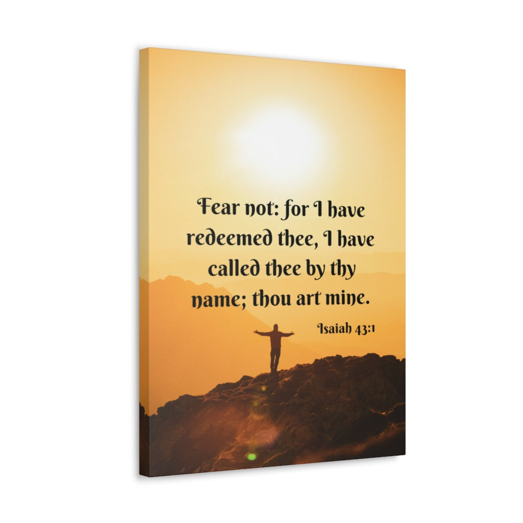 Scripture Walls Redeemed Thee Isaiah 43:1 Bible Verse Canvas Christian Wall Art Ready to Hang Unframed-Express Your Love Gifts