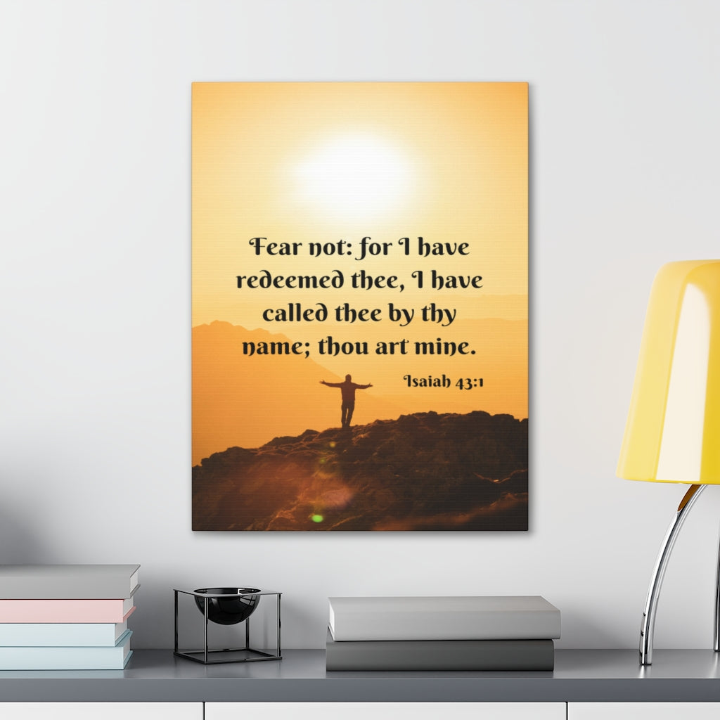 Scripture Walls Redeemed Thee Isaiah 43:1 Bible Verse Canvas Christian Wall Art Ready to Hang Unframed-Express Your Love Gifts