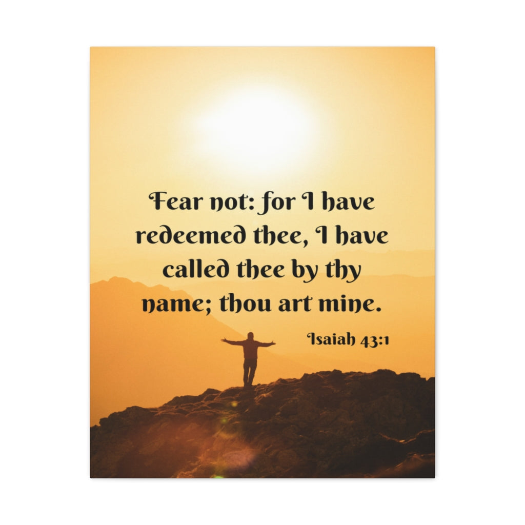 Scripture Walls Redeemed Thee Isaiah 43:1 Bible Verse Canvas Christian Wall Art Ready to Hang Unframed-Express Your Love Gifts
