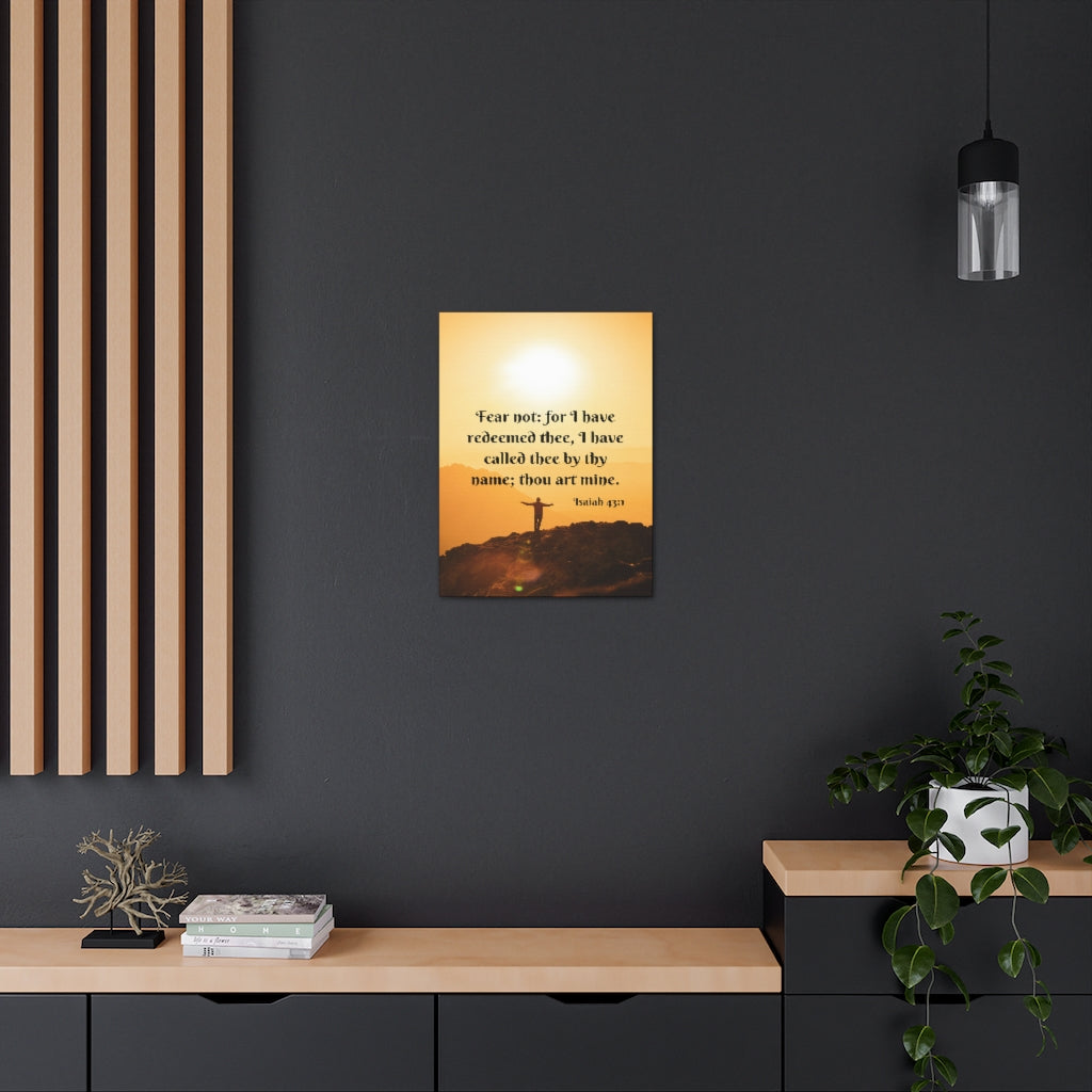 Scripture Walls Redeemed Thee Isaiah 43:1 Bible Verse Canvas Christian Wall Art Ready to Hang Unframed-Express Your Love Gifts