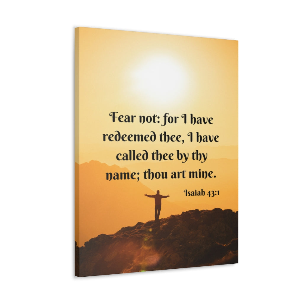 Scripture Walls Redeemed Thee Isaiah 43:1 Bible Verse Canvas Christian Wall Art Ready to Hang Unframed-Express Your Love Gifts